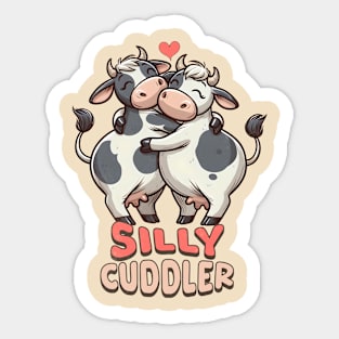 Cute Cow Silly Cuddler Sticker